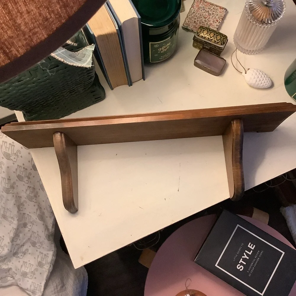 Vintage Cottagecore Solid Wood Wall Display Shelf